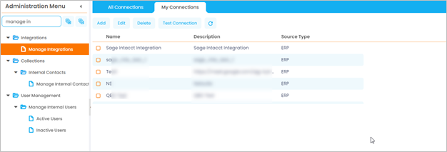 Editing ERP Integration Settings